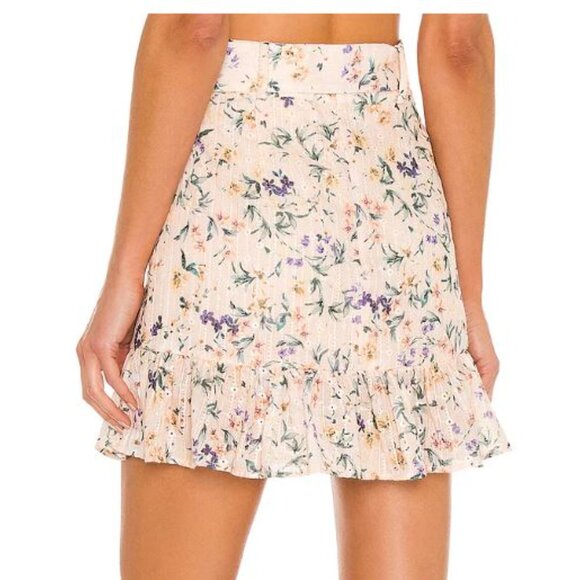 NWT Lovers + Friends | Jill Mini Eyelet Skirt in Peach Ditsy Floral | Size Small - Picture 3 of 10